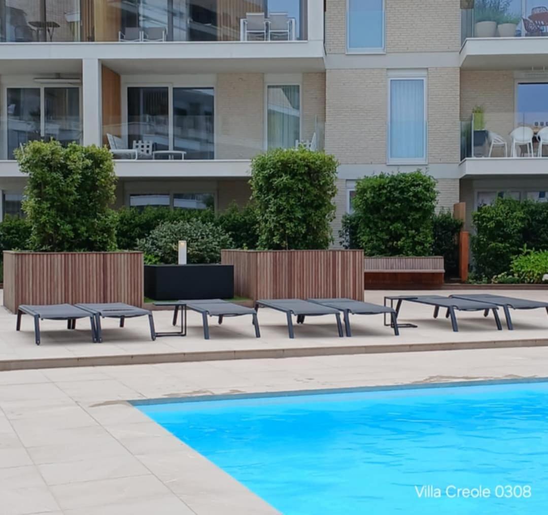 Villa Creole 0308 Luxe Appartement Met Verwarmd Zwembad Nieuwpoort Jachthaven Εξωτερικό φωτογραφία